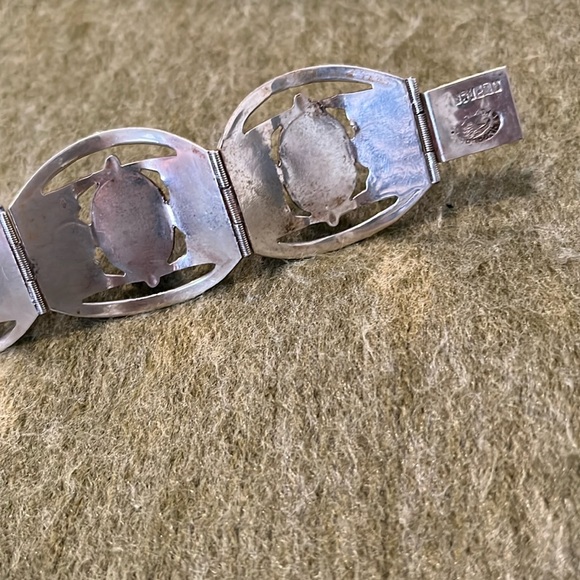 Vintage Hubbell Glass Mexico Alpaca Bracelet - Picture 6 of 16